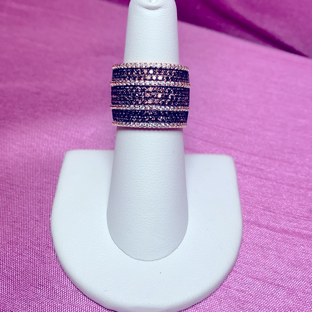 Mocha & White Diamond Simulants Ring